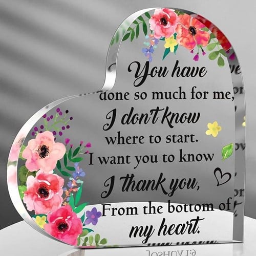[A-025884] Hart van Epoxy met Bloemen You have done so much for me 10*1 cm Persoonlijk aandenken