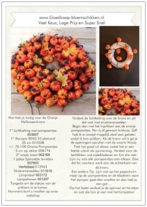 [A-016981] DIY Werkbeschrijving Oranje pompoentjes 