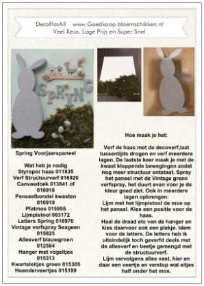 [A-016988] DIY Werkbeschrijving Spring Voorjaarspaneel 