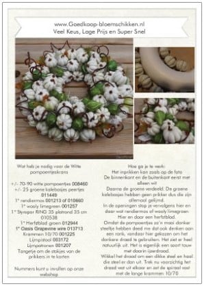[A-016993] DIY Werkbeschrijving Witte pompoentjes 