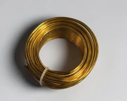 [A-002571] Aluminiumdraad gelakt Goud Glanzend 2 mm 10 meter