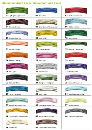 [A-003635] Aluminiumdraad gelakt 05 Champagne 2 mm 2,5-3 meter