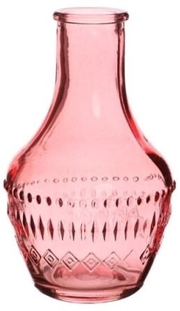[A-023435] Gekleurd Glazen Flesje Milano Soft Pink Ø6 cm H10 cm per stuk