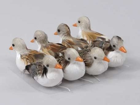 [A-013142] Eendjes Wit Bruin 7 cm 8 stuks
