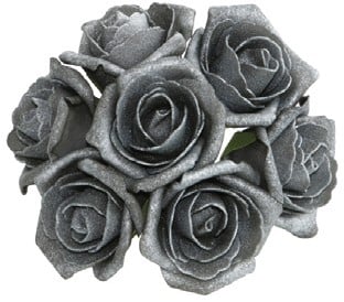 [A-012246] Foamroos Emilia Antique Antracite Dark Grey bundel 7 stuks