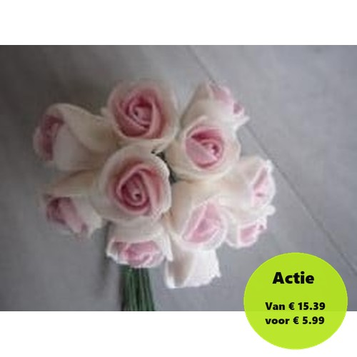[A-015408] Mini Foam Roos Cremerose 2 cm Doos 144 stuks