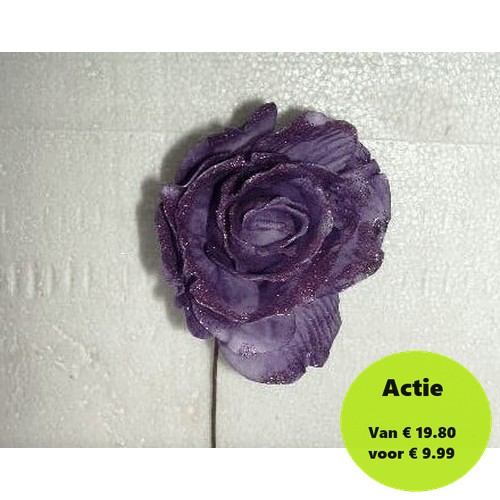 [A-015734] Foamroos Sophie Sparkling Purple 15 cm Doos 12 stuks