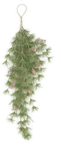 [A-023458] Hanger Toef Dennengroen met Dennenappels Zijdenbloem 70×26×10 cm