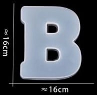 [A-024378] Siliconenmal Letter B voor Epoxy resin, zeep en kaarsen 16 cm per stuk