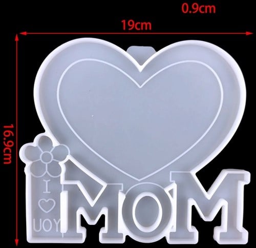[A-024439] Siliconenmal Fotolijstje Love Mom Epoxy resin 16 cm per stuk