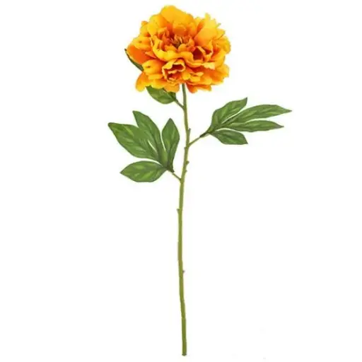 [A-028038] Chloe Pioenroos Oranje Zijdenbloem 77 cm per stuk