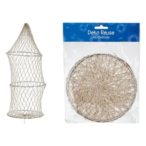 [A-028119] Decoratie Visnet Visfuik met 3 ringen 50*15 cm