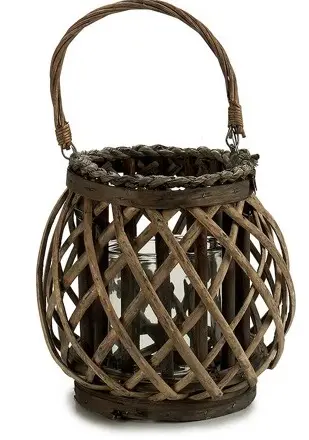 [A-028120] Houten Windlicht Lantaarn windlicht 22 cm
